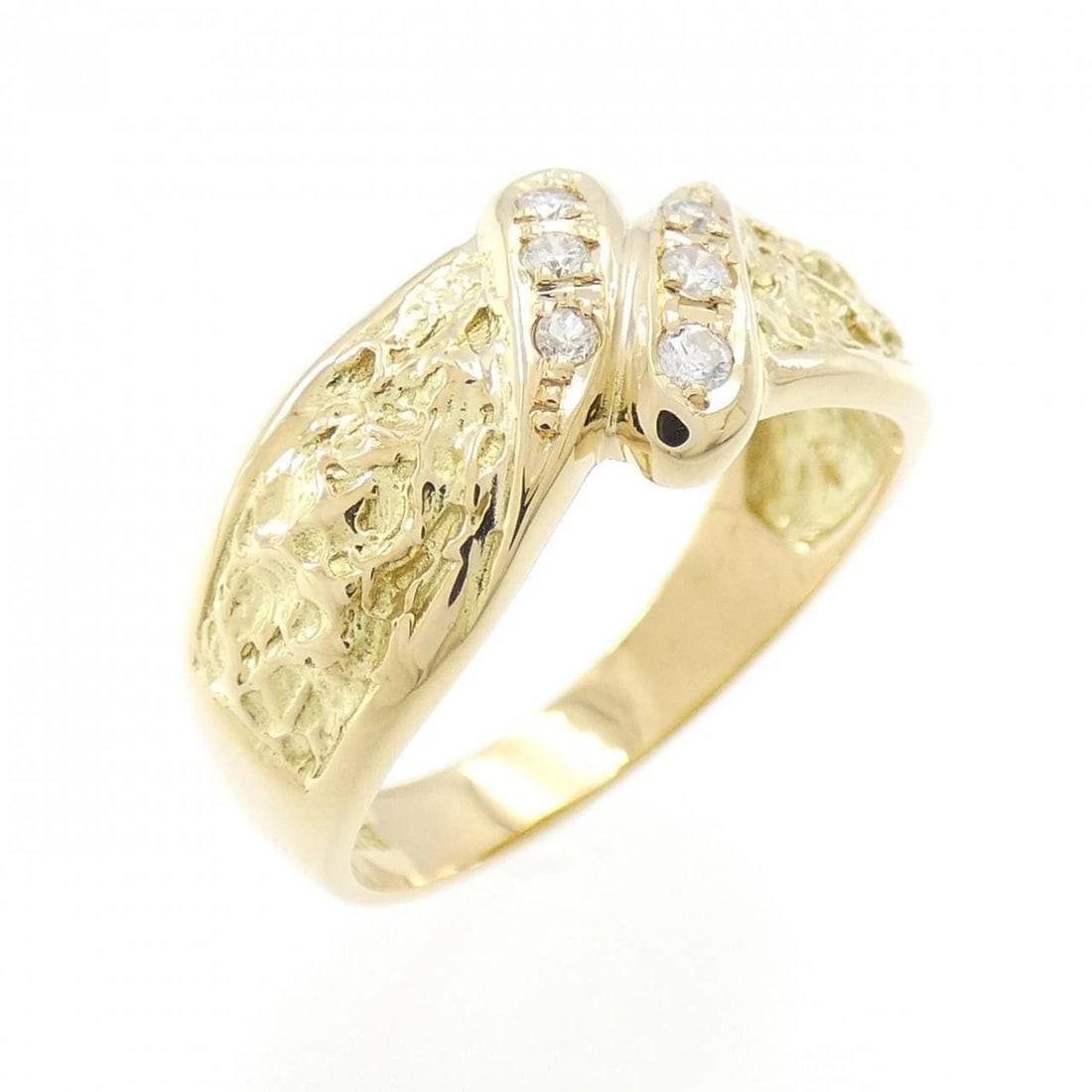 K18YG DIAMOND RING: K18YG Diamond Ring Brand: Unbranded Type: Diamond ring Material: K18 yellow gold, Main Stone/Creation Natural Color: Yellow Gold Size: US5 3/4 Accessories: None Accessories Notice: When