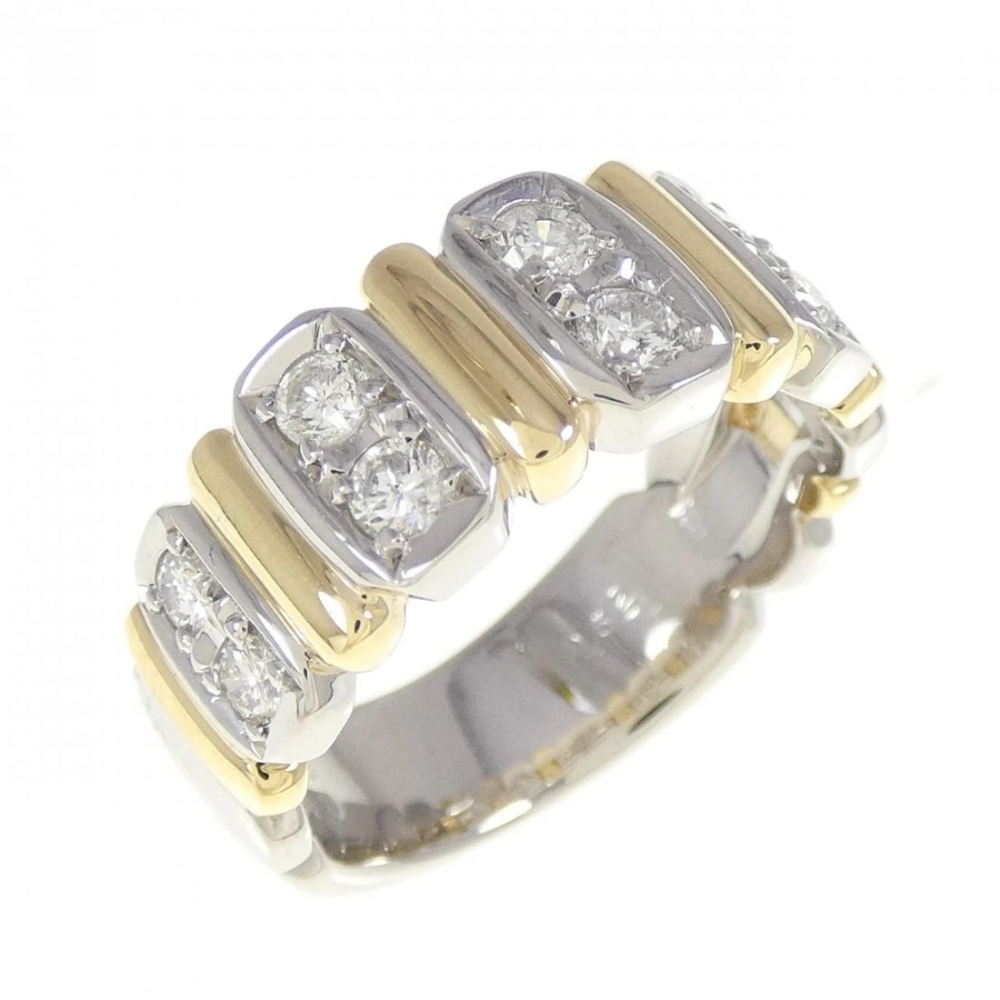 PT900/K18YG DIAMOND RING: PT900/K18YG Diamond Ring Brand: Unbranded Type: Diamond Ring Material: Platinum 900 / K18 yellow gold, Main Stone/Creation Natural Color: Yellow Gold None Size: US6 1/4 Accessories: None