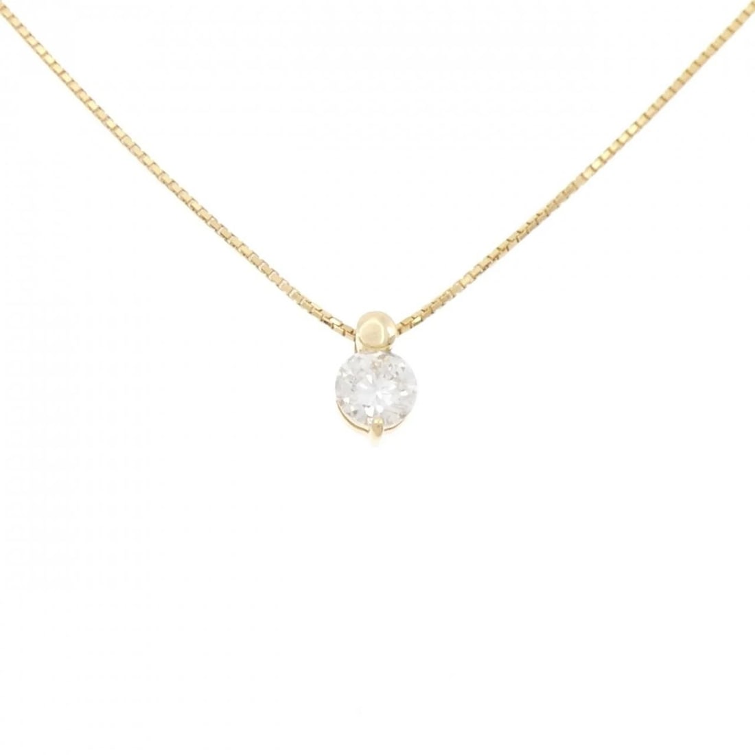 18K YELLOW GOLD SOLITAIRE DIAMOND NECKLACE: 18K Yellow Gold Solitaire Diamond Necklace Brand: Unbranded Type: Diamond Necklace Material: K18 yellow gold, Main Stone/Creation Natural Color: Yellow Gold Size: Actual Size Pendant length