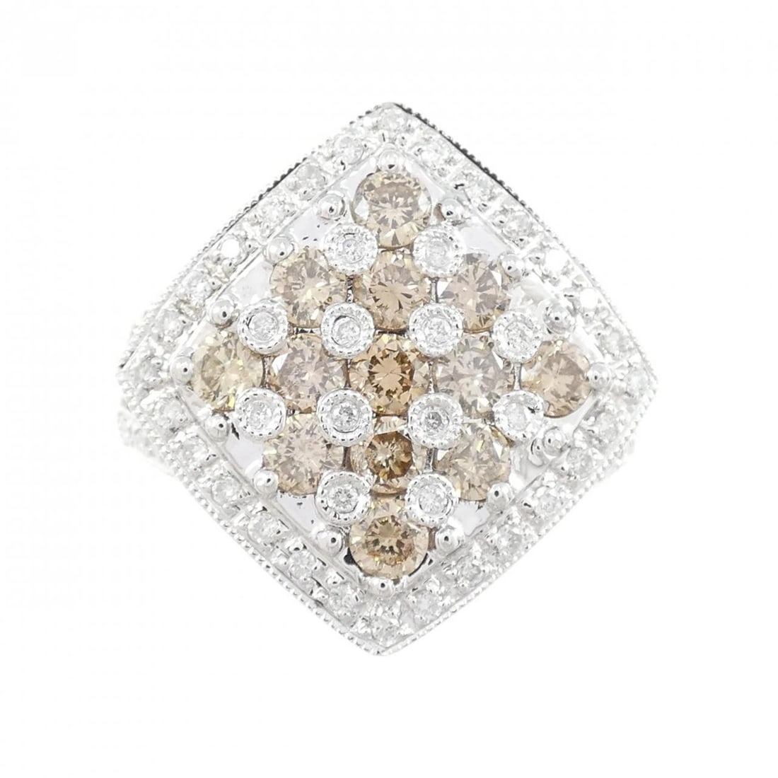 K18WG DIAMOND RING - 2