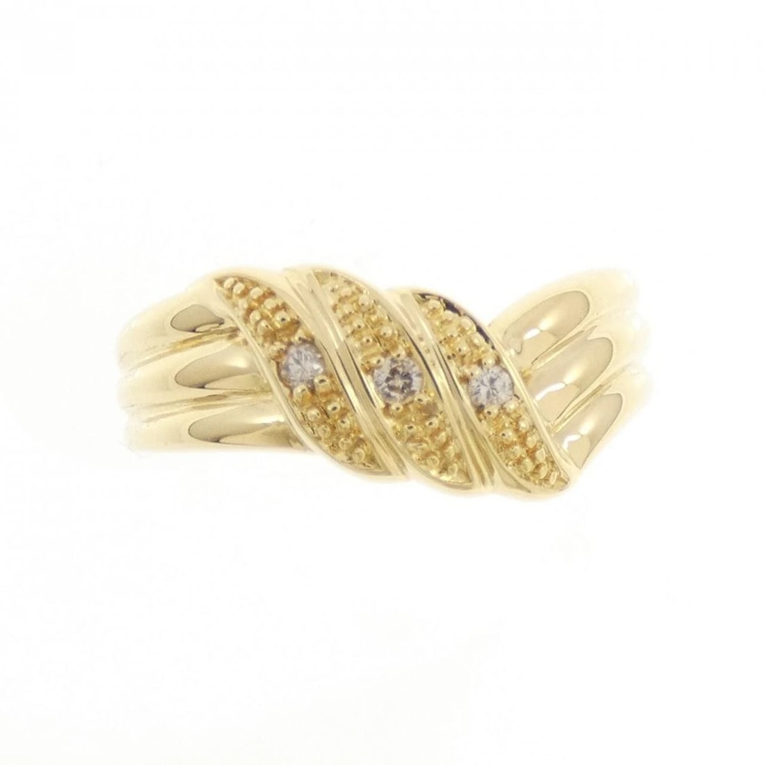 K18YG DIAMOND RING: K18YG Diamond Ring Brand: Unbranded Type: Diamond Ring Material: K18 yellow gold, Main Stone/Creation Natural Color: Yellow Gold Size: US5 3/4 Accessories: None Accessories Notice: When