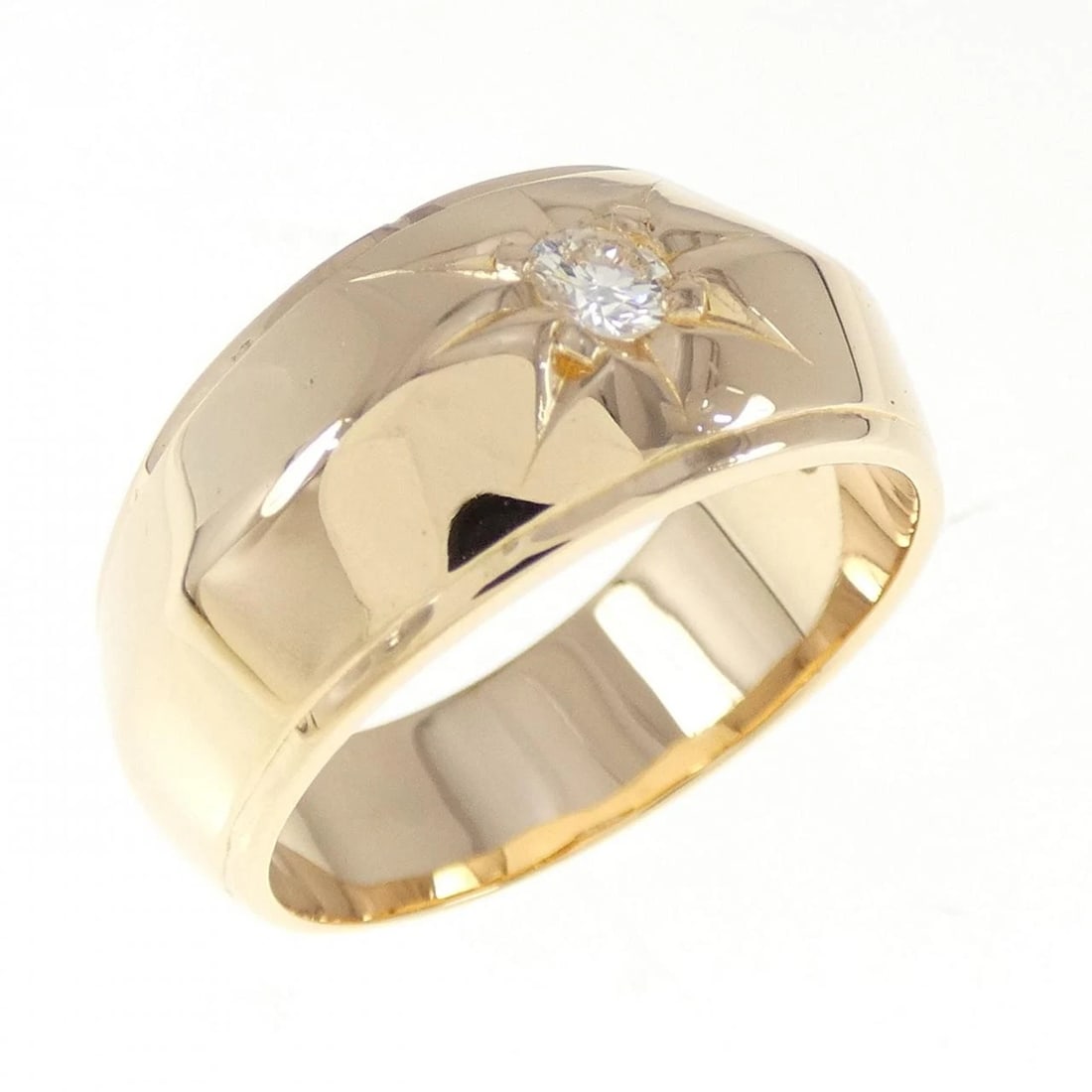 K18YG DIAMOND RING: K18YG Diamond Ring Brand: Unbranded Type: Diamond ring Material: K18 yellow gold, Main Stone/Creation Natural Color: Yellow Gold Size: US8 1/2 Accessories: None Accessories Notice: When