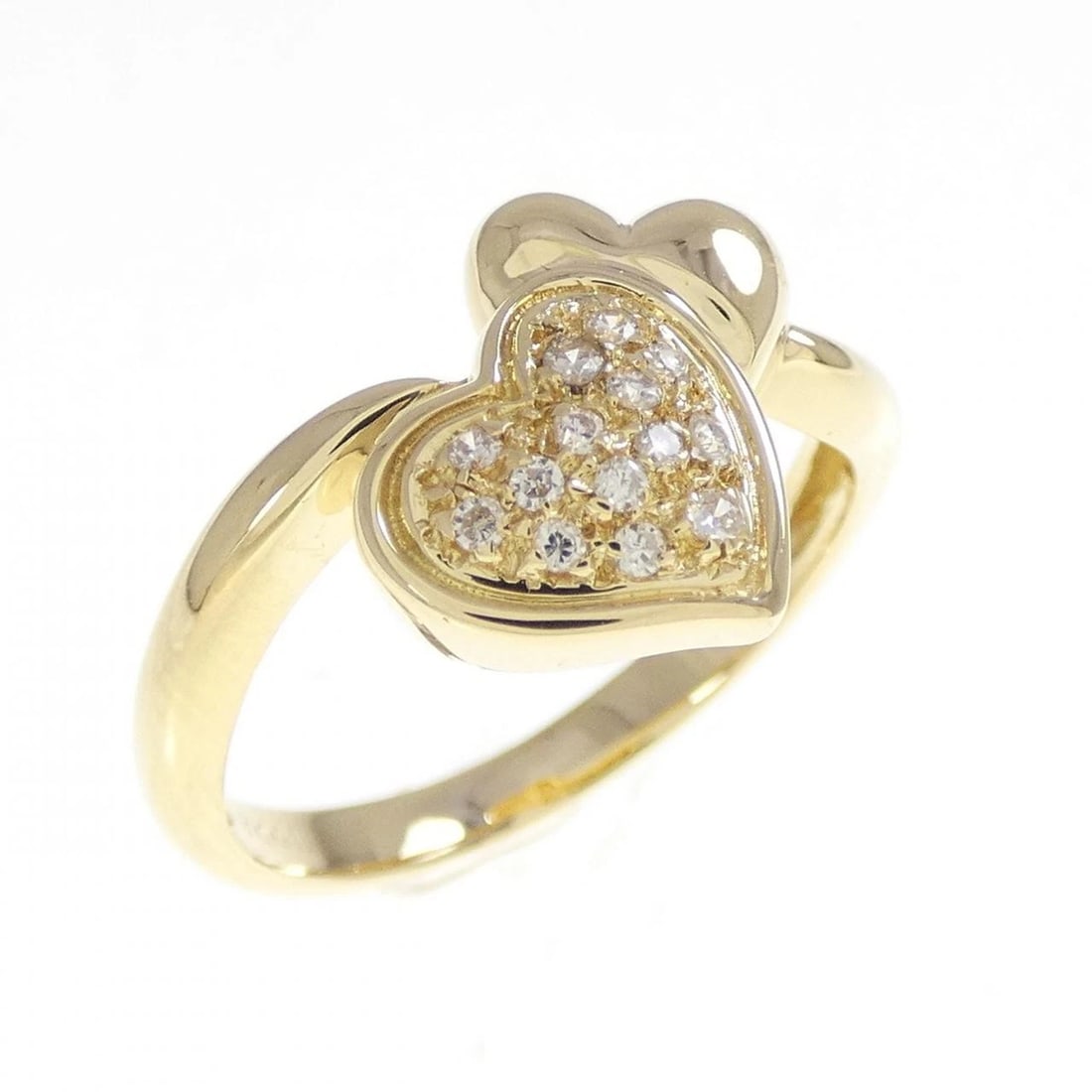 K18YG HEART DIAMOND RING: K18YG Heart Diamond Ring Brand: Unbranded Type: Diamond ring Material: K18 yellow gold, Main Stone/Creation Natural Color: Yellow Gold Size: US5 1/2 Accessories: None Accessories Notice: When