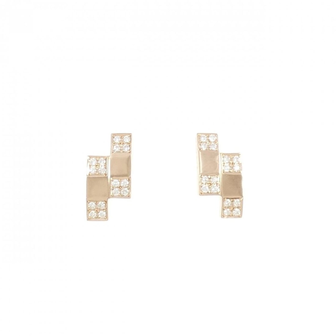 K18PG DIAMOND PIERCE: K18PG Diamond Pierce Brand: Unbranded Type: Diamond Pierce/Earring Material: K18 Pink Gold, Main Stone/Creation Natural Color: Pink Gold Size: Approx. height x width: 16.0mm x 8.3mm 