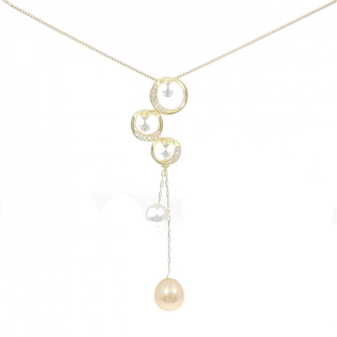 K18YG WHITE BUTTERFLY PEARL NECKLACE (1 of 2)