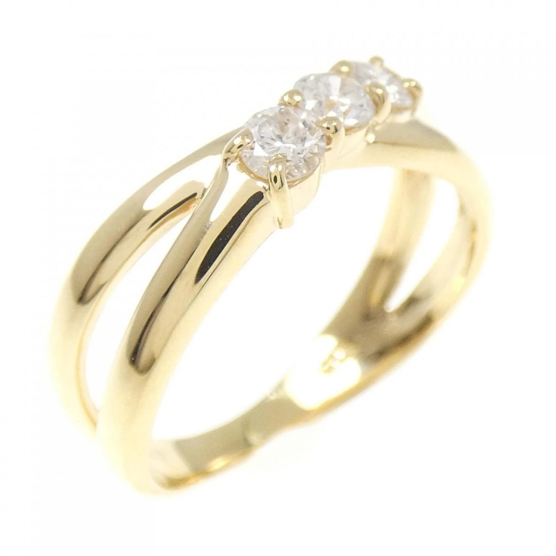 K18YG DIAMOND RING: K18YG Diamond Ring Brand: Unbranded Type: Diamond ring Material: K18 yellow gold, Main Stone/Creation Natural Color: Yellow Gold Size: US5.75 Accessories: None Accessories Notice: When