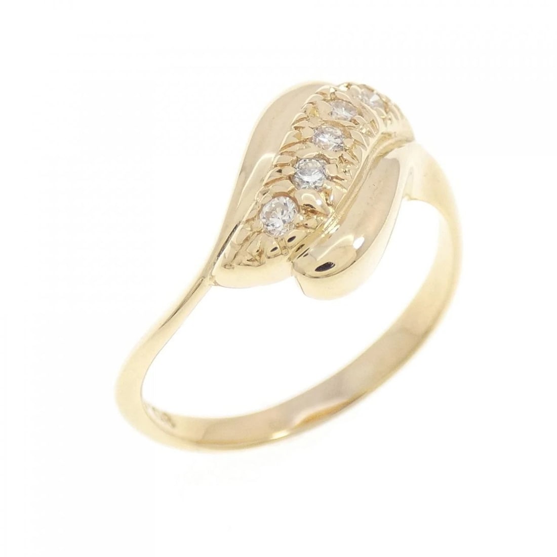 K18YG DIAMOND RING: K18YG Diamond Ring Brand: Unbranded Type: Diamond Ring Material: K18 yellow gold, Main Stone/Creation Natural Color: Yellow Gold Size: US4 Accessories: None Accessories Notice: When