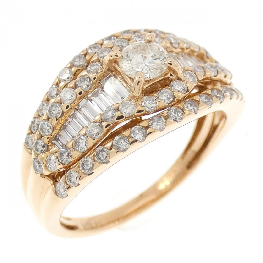 K18PG DIAMOND RING: K18PG Diamond Ring Brand: Unbranded Type: Diamond Ring Material: K18PG, Main Stone/Creation Natural Color: Pink Gold Size: US6 1/4 Accessories: None Accessories Notice: When purchasing pre