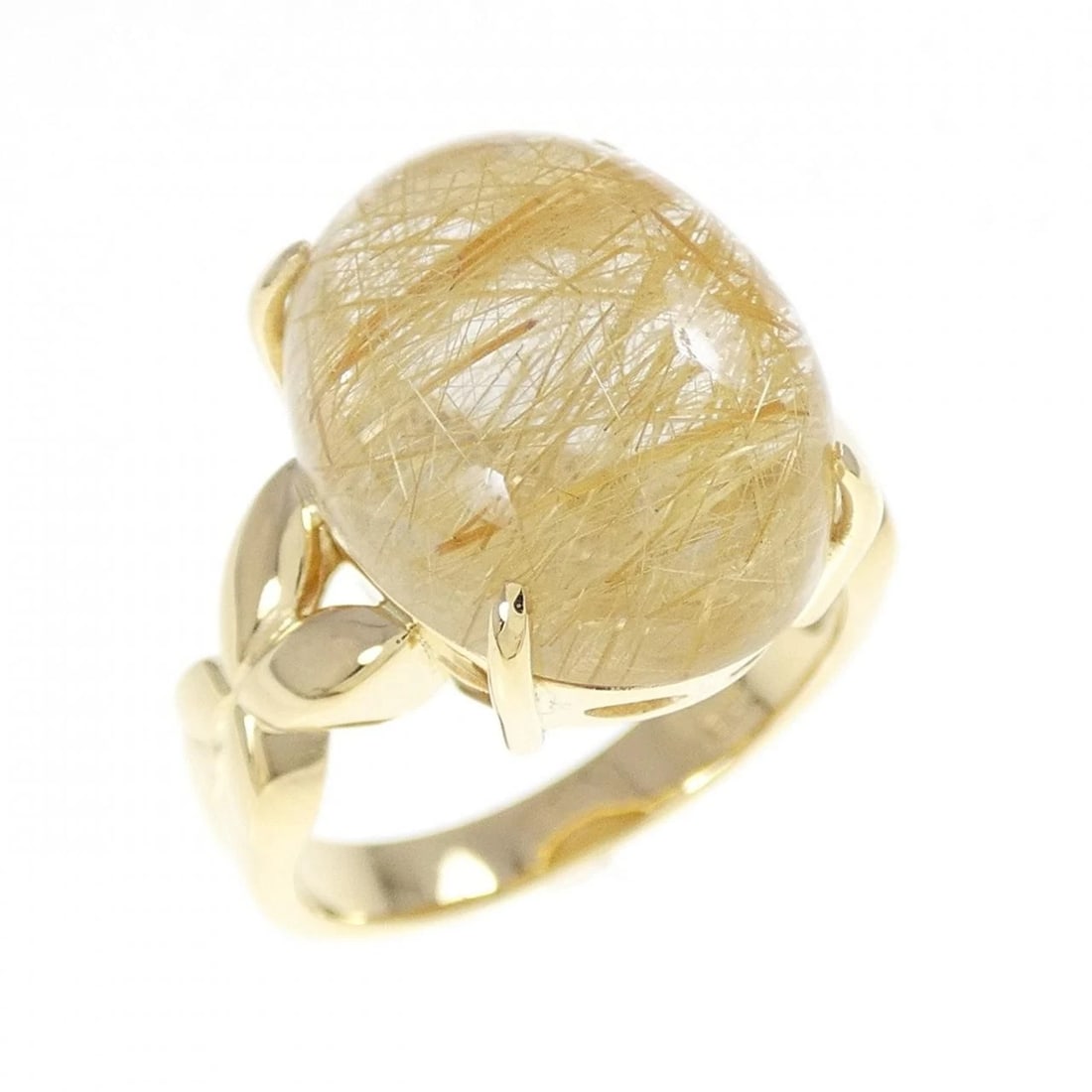 K18YG RUTILE QUARTZ RING: K18YG Rutile Quartz Ring Brand: Unbranded Type: Rutile Quartz Ring Material: K18 yellow gold, Main Stone/Creation Rutile Quartz Color: Yellow Gold Size: US5 3/4 Accessories: None Accessories