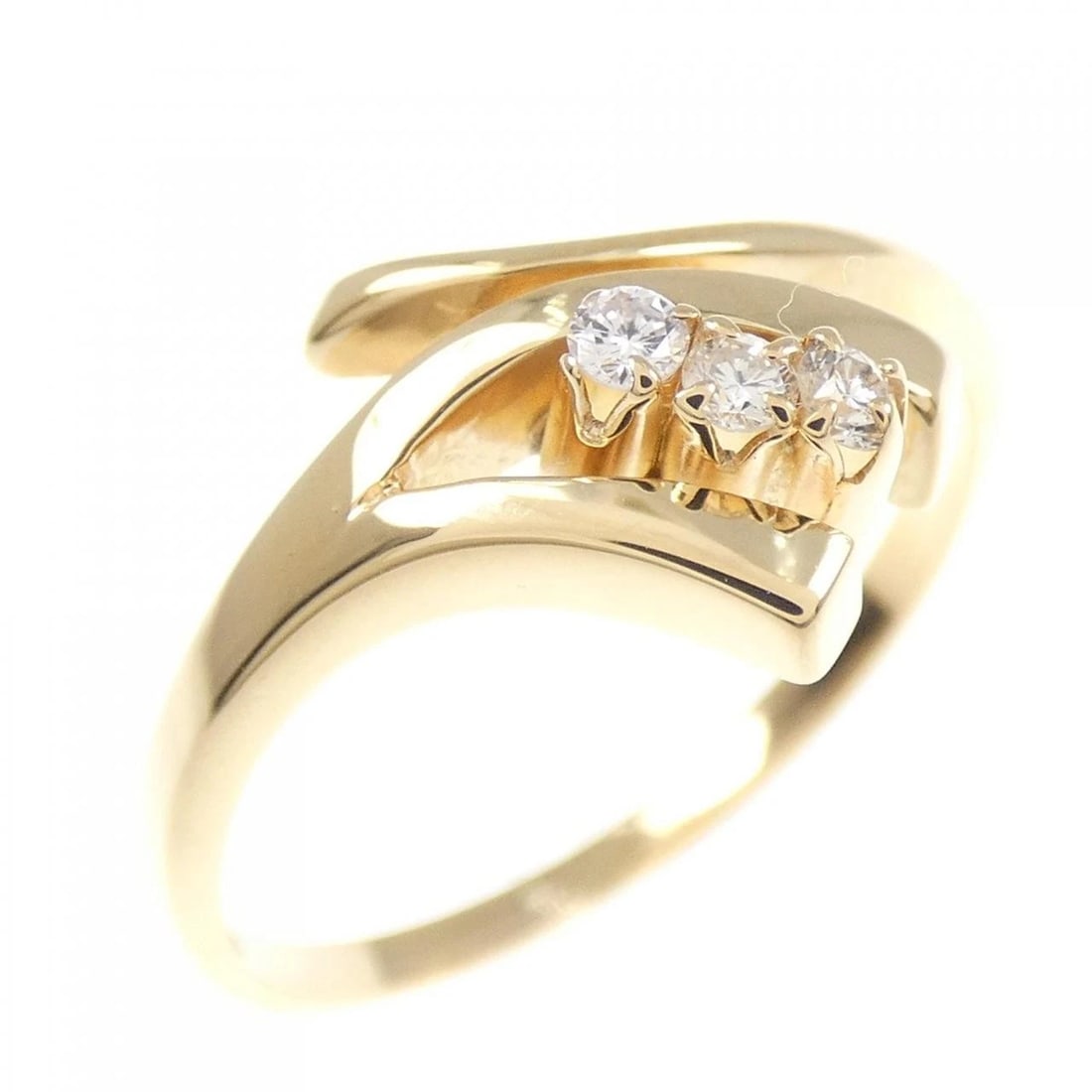 K18YG DIAMOND RING: K18YG Diamond Ring Brand: Unbranded Type: Diamond Ring Material: K18 yellow gold, Main Stone/Creation Natural Color: Yellow Gold Size: US7 1/4 Accessories: None Accessories Notice: When