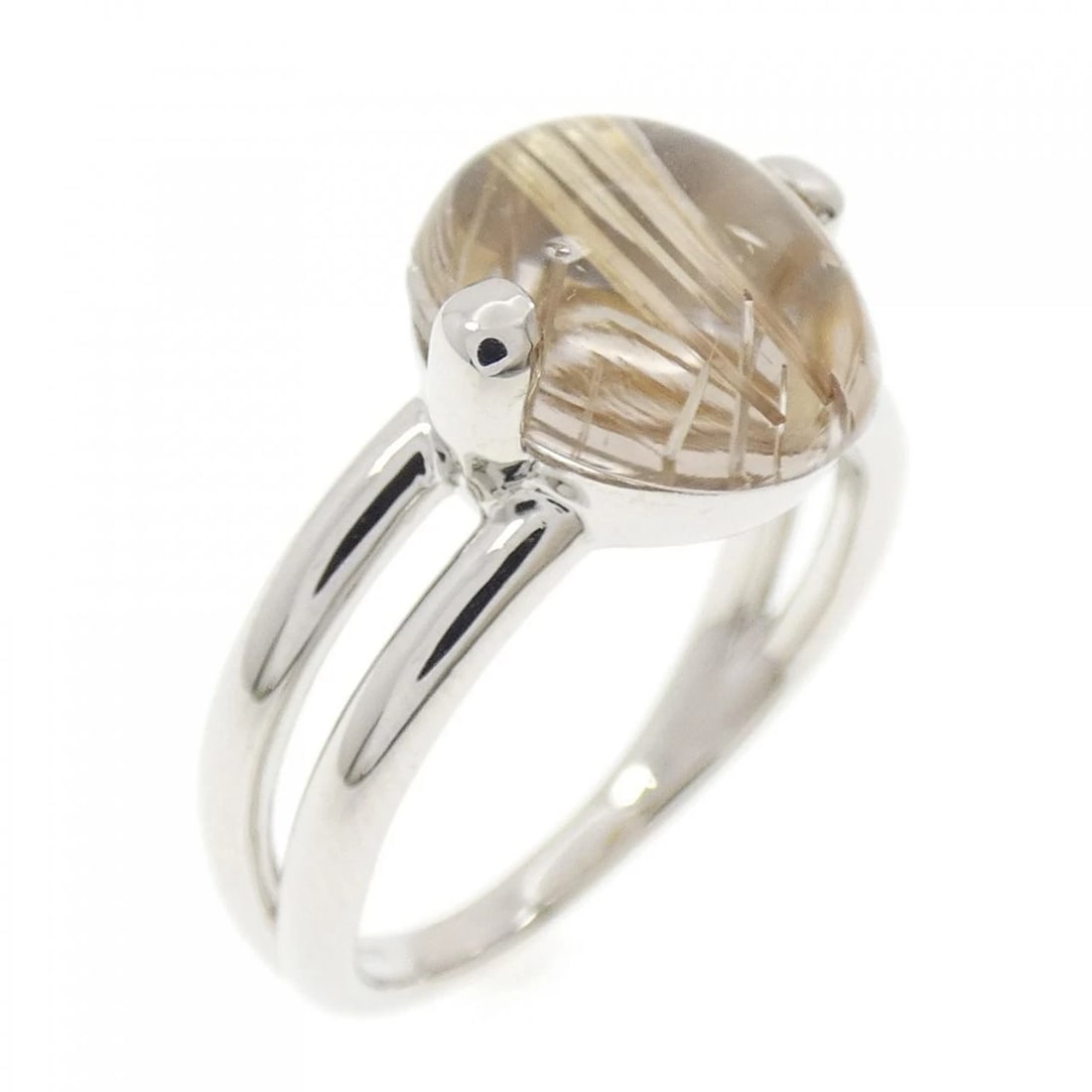 PT900 RUTILE QUARTZ RING: PT900 Rutile Quartz Ring Brand: Unbranded Type: Rutile Quartz Ring Material: Platinum900, Main Stone/Creation Rutile Quartz Color: None Size: US8.75 Accessories: None Accessories Notice: When