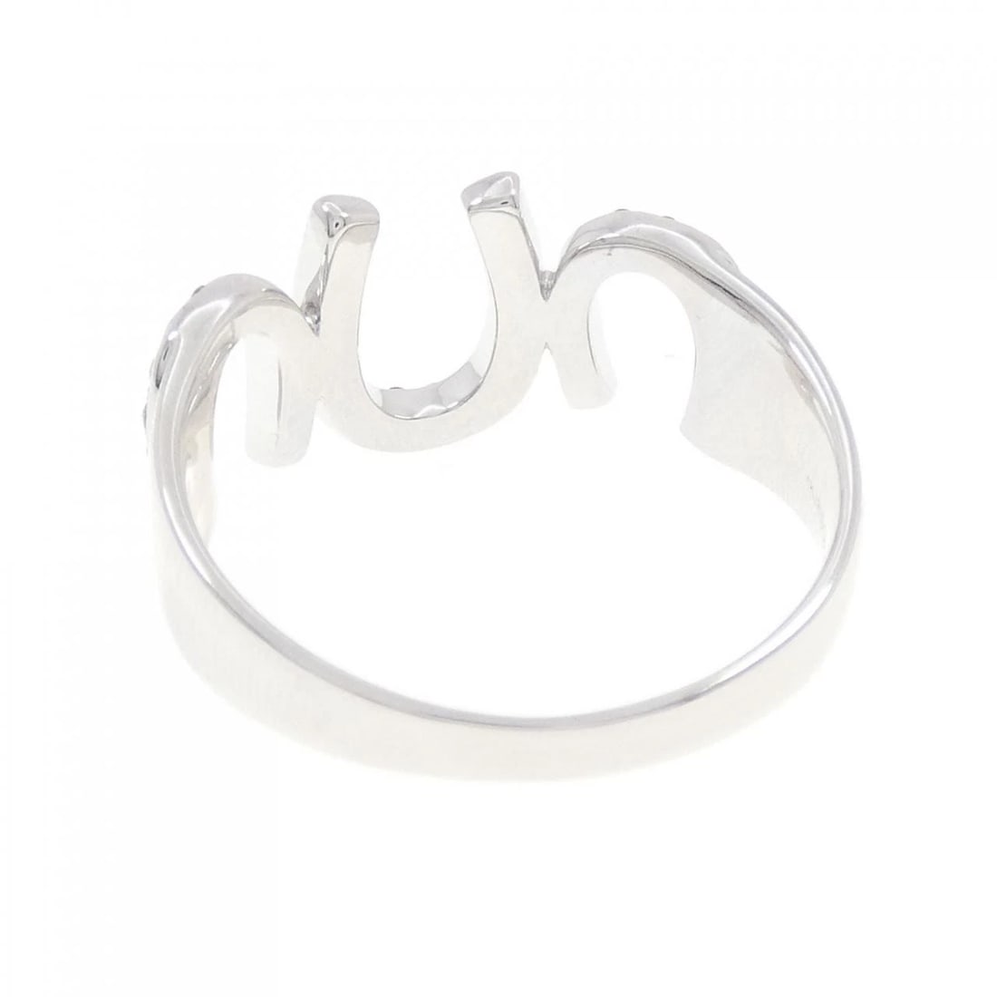 K18WG HORSESHOE DIAMOND RING: K18WG Horseshoe Diamond Ring Brand: Unbranded Type: Diamond ring Material: K18WG, Main Stone/Creation Natural Color: White Gold Size: US13.75 Accessories: None Accessories Notice: When pur