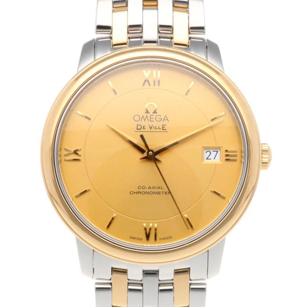 OMEGA DEVIL PRESTIGE WATCHES STAINLESS STEEL K18 YELLOW GOLD WATCH (1 of 5)