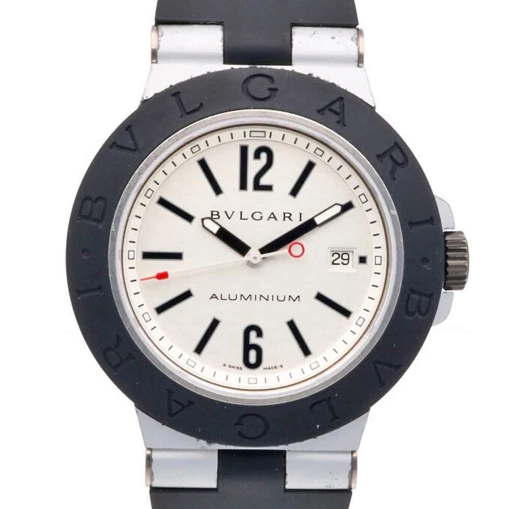 BVLGARI DIAGONO ALUMINUM WATCHES WATCH: BVLGARI Diagono Aluminum Watches Watch Brand: BVLGARI Type: Wristwatch Material: Aluminum Color: Silver Size: Case Diameter:44.0mmBand Length:5.1inch / 13-18.5cm Accessories: None Accessor