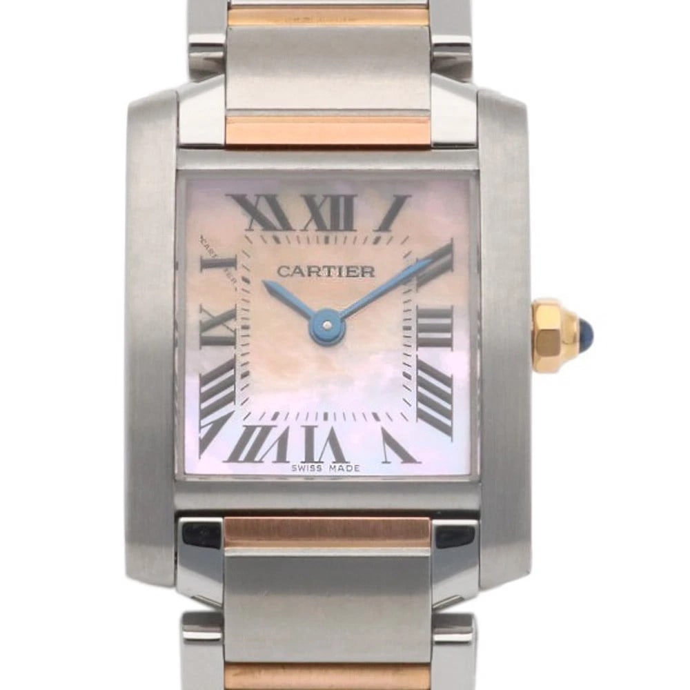 CARTIER TANK FRANCAISE WATCHES STAINLESS STEEL K18 PINK GOLD WATCH (1 of 4)