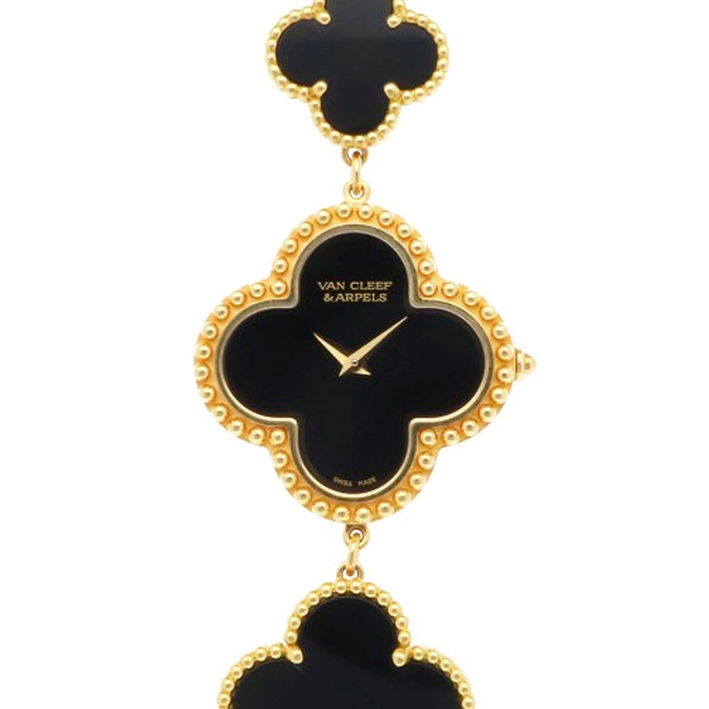 VAN CLEEF & ARPELS K18 YELLOW GOLD ONYX WATCH: Van Cleef & Arpels K18 yellow gold onyx Watch Brand: Van Cleef & Arpels Type: Wristwatch Material: K18 yellow gold Color: black Size: Accessories: None Accessories Notice: When purchasing