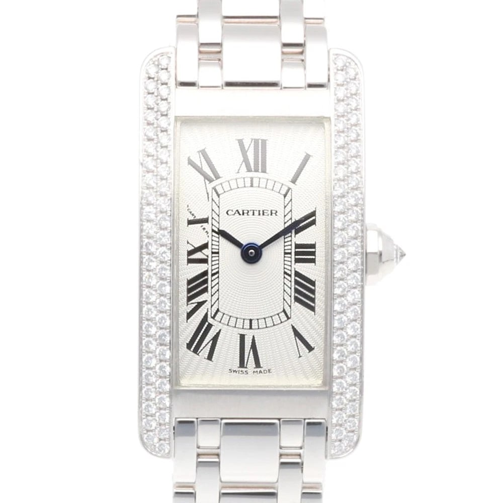 CARTIER TANK WATCHES K18 WHITE GOLD WATCH: CARTIER Tank Watches K18 white gold Watch Brand: CARTIER Type: Wristwatch Material: K18 white gold Color: white Size: Case:W0.7inch x H1.4inch/ W19.0mm x H34.5mmBand Length:6.1inch / 15.5cm Acces