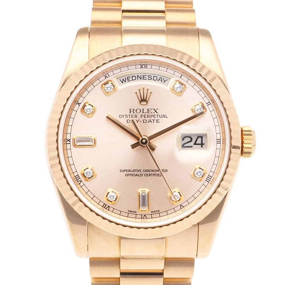 ROLEX WATCHES K18 PINK GOLD WATCH: ROLEX Watches K18 Pink Gold Watch Brand: ROLEX Type: Wristwatch Material: K18 Pink Gold Color: pink Size: Case Diameter:36.0mmBand Length:6.5inch / 16.5cm Accessories: None Accessories Not