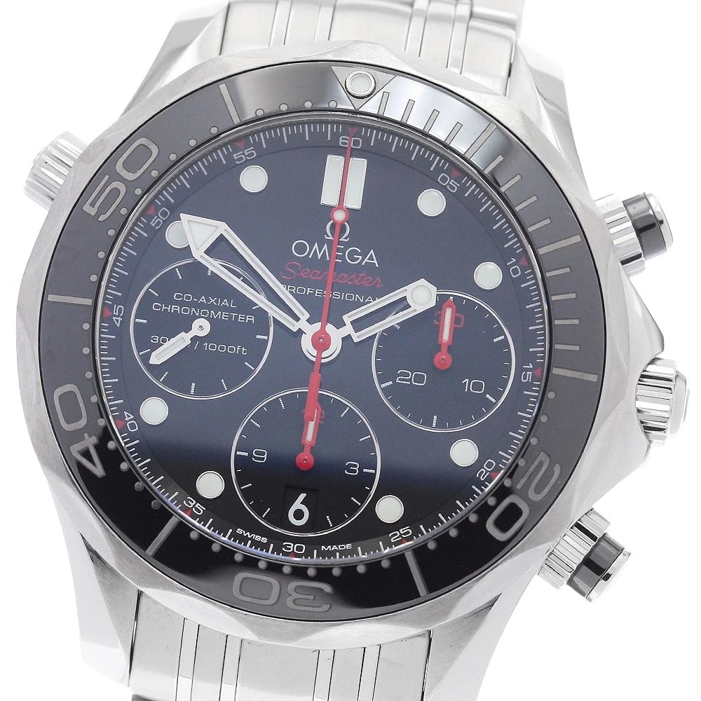 OMEGA SEAMASTER WATCH: OMEGA Seamaster Watch Brand: OMEGA Type: Wristwatch Material: Band Material Stainless Steel, Case Material Stainless Steel Color: Band Color Silver, Dial Color black, Case Color Silver Size: Case