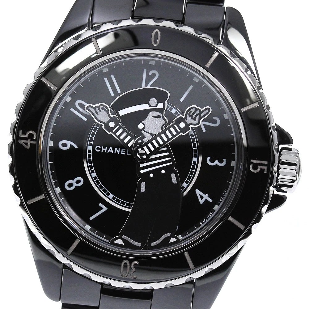 CHANEL MADEMOISELLE J12 BLACK CERAMIC WATCH (1 of 2)