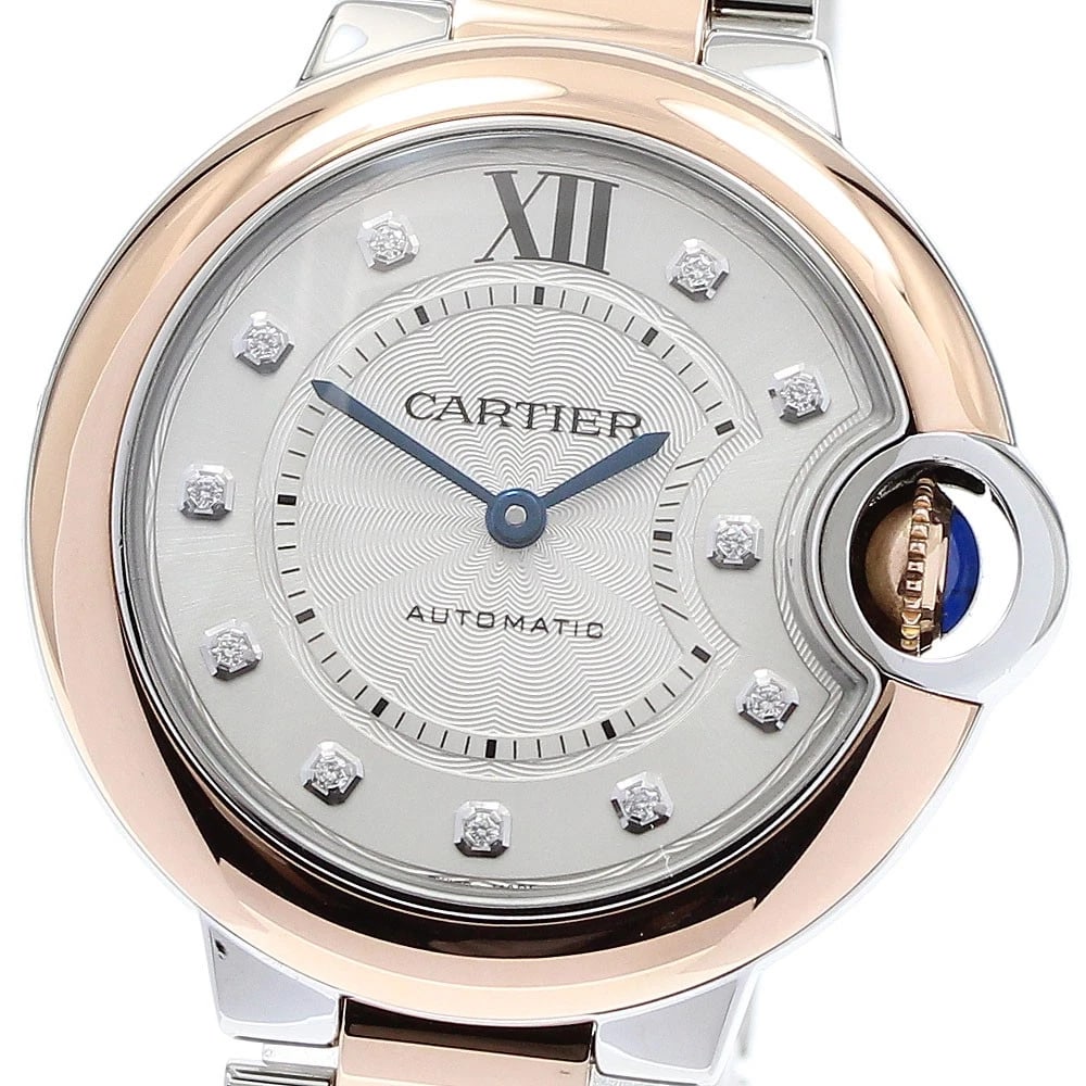 CARTIER BARON BLUE DIAMOND WATCH: CARTIER Baron Blue diamond Watch Brand: CARTIER Type: Wristwatch Material: Band Material Stainless Steel/K18PG, Case Material Stainless Steel/K18PG Color: Band Color Silver / Pink Gold, Dial