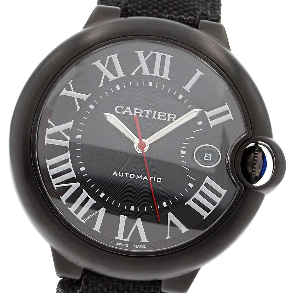 CARTIER BARON BLUE BLACK WATCH (1 of 2)
