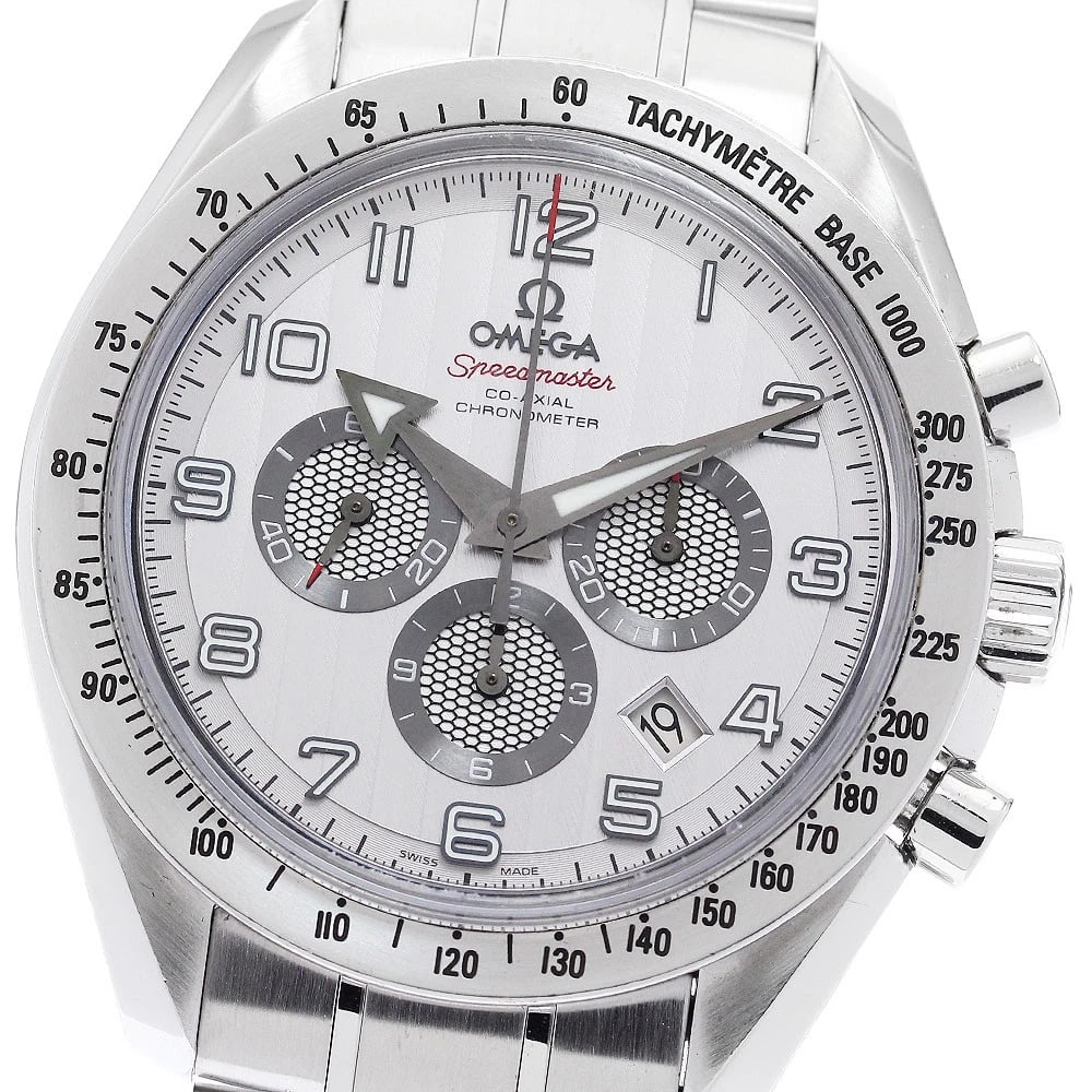 OMEGA SPEEDMASTER BROAD ARROW WATCH: OMEGA Speedmaster Broad Arrow Watch Brand: OMEGA Type: Wristwatch Material: Band Material Stainless Steel, Case Material Stainless Steel Color: Band Color Silver, Dial Color Silver, Case Color Silv