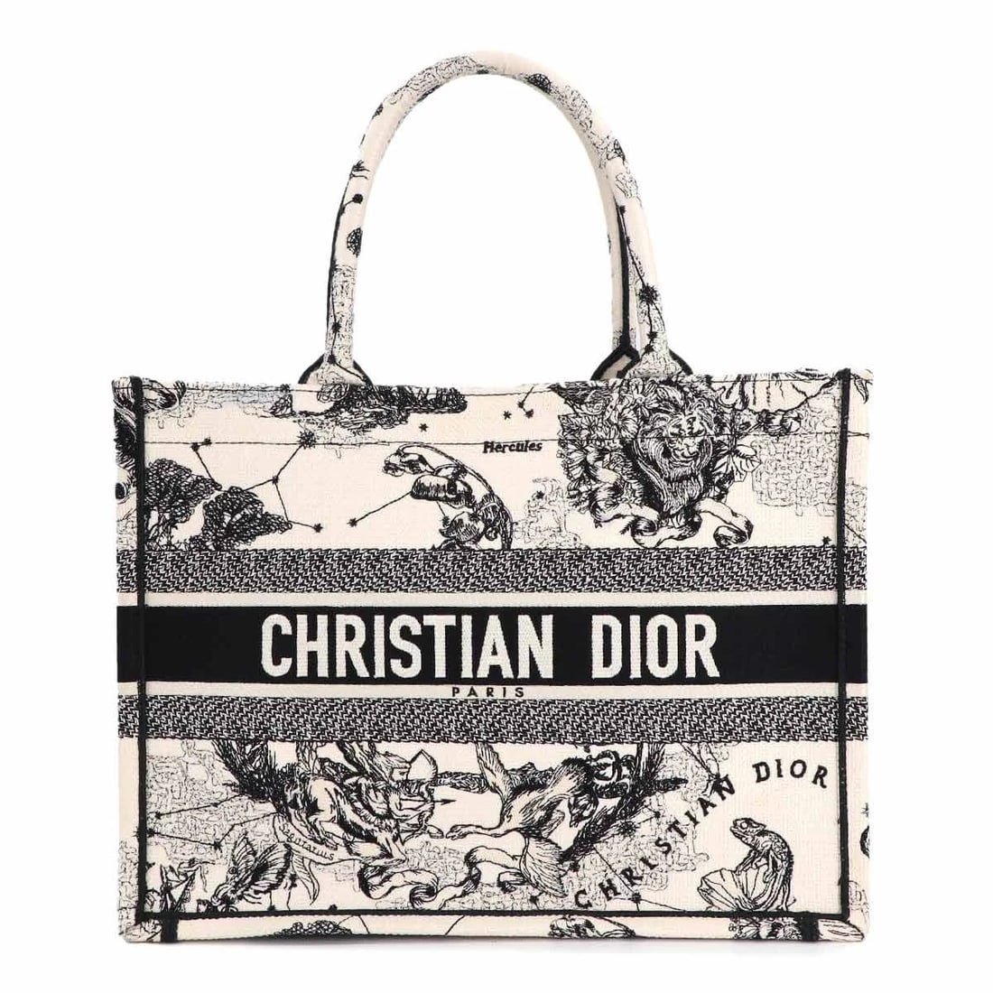 CHRISTIAN DIOR ZODIAC BOOK TOTE BAG: Christian Dior Zodiac Book Tote Bag Brand: Christian Dior Type: Tote Bag Material: Canvas Color: White , Black Size: W 14.17 inch, H 10.43 inch, D 6.50 inch Accessories: None Accessories N