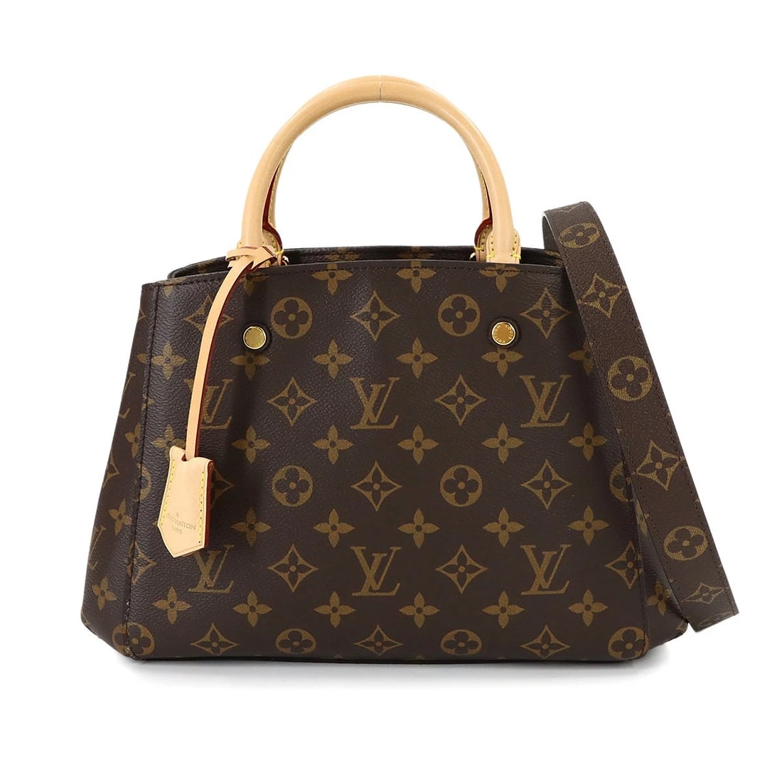 LOUIS VUITTON MONOGRAM MONTAIGNE BB HAND SHOULDER BAG: LOUIS VUITTON Monogram Montaigne BB Hand Shoulder Bag Brand: LOUIS VUITTON Type: Hand Bag / Shoulder Bag Material: Monogram Canvas Color: Monogram Size: W 11.81 inch, H 8.07 inch, D 3.94 inch Acc