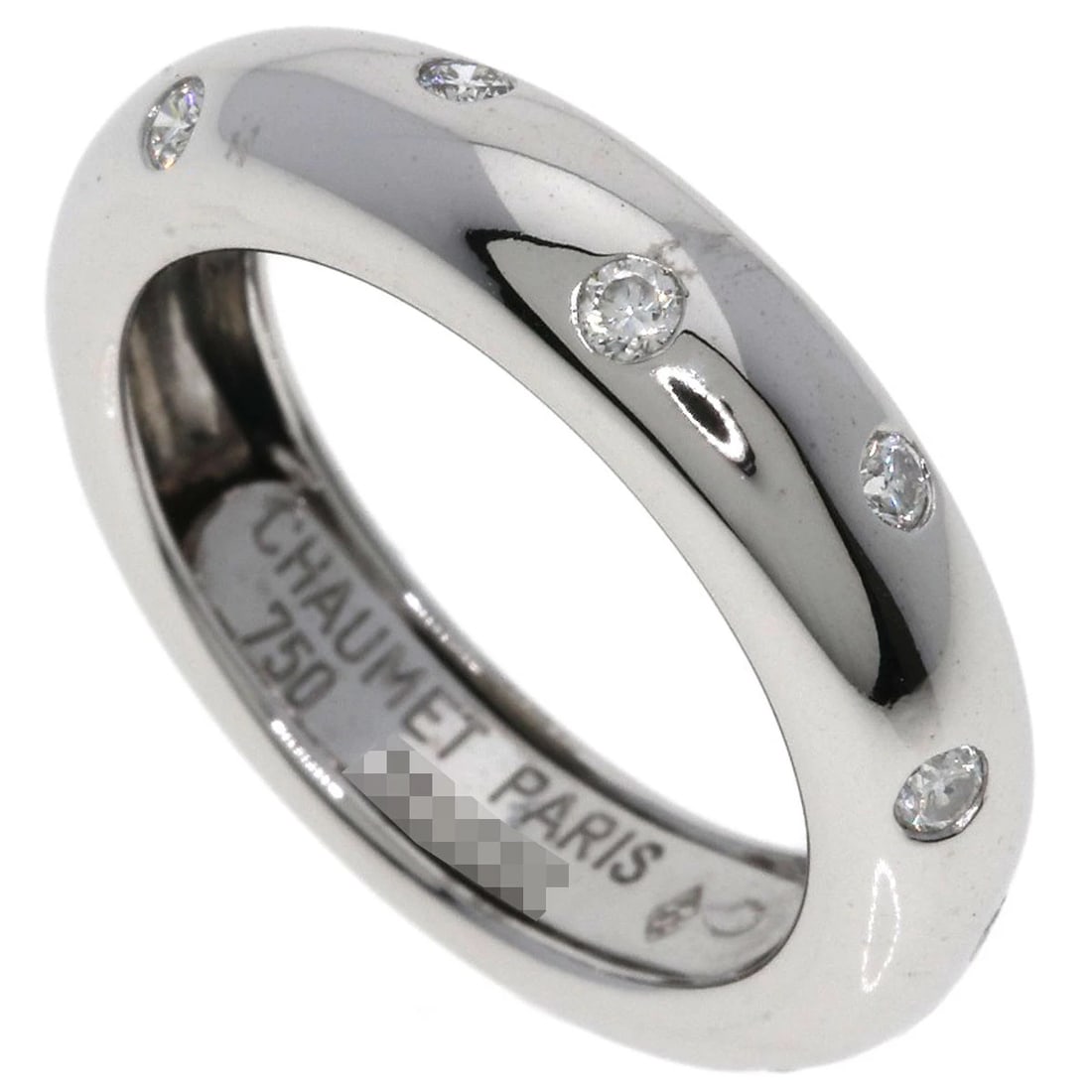 CHAUMET ANNEAU DIAMOND RING K18 WHITE GOLD: Chaumet Anneau Diamond Ring K18 White Gold Brand: Chaumet Type: Ring Material: K18 White Gold, Main Stone/Creation Natural Color: Silver Size: 5.5(US) Accessories: None Accessories Notice: