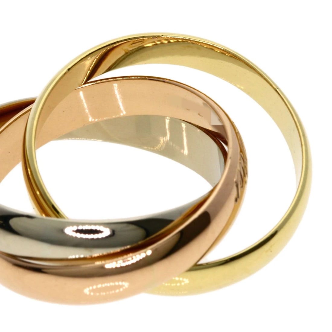 CARTIER TRINITY RING K18 YELLOW GOLD 18K PINK GOLD: CARTIER Trinity Ring K18 Yellow Gold 18K Pink Gold Brand: CARTIER Type: Ring Material: K18 Yellow Gold, Color: Gold Size: 5(US) Accessories: None Accessories Notice: When purchasing pre-ow