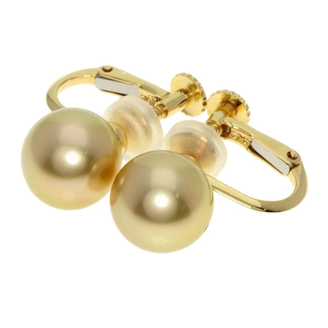 TASAKI GOLDEN PEARL EARRING K18 YELLOW GOLD (1 of 4)