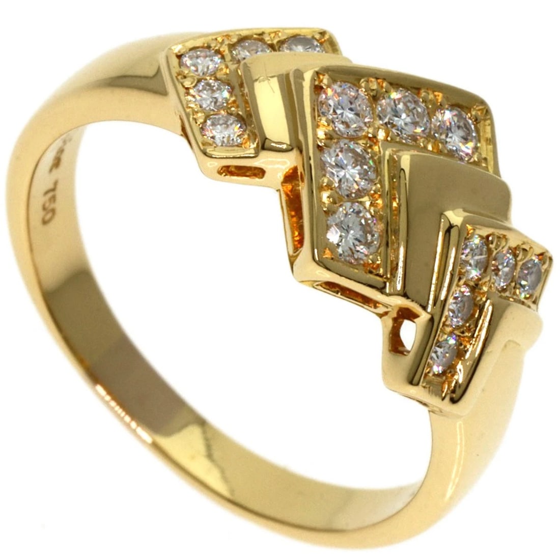 CHRISTIAN DIOR DIAMOND RING K18 YELLOW GOLD (1 of 6)