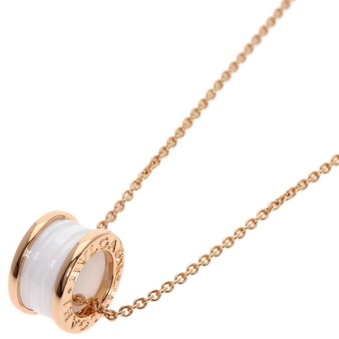 BVLGARI B.ZERO1 WHITE CERAMIC NECKLACE: BVLGARI B.zero1 White Ceramic Necklace Brand: BVLGARI Type: Necklace Material: K18 Pink Gold, Color: Pink Gold Size: Size/Spec Chain Length:18.1inch/46cm Chain Width:0.6inch/1.6mm Top Size:0.6inch