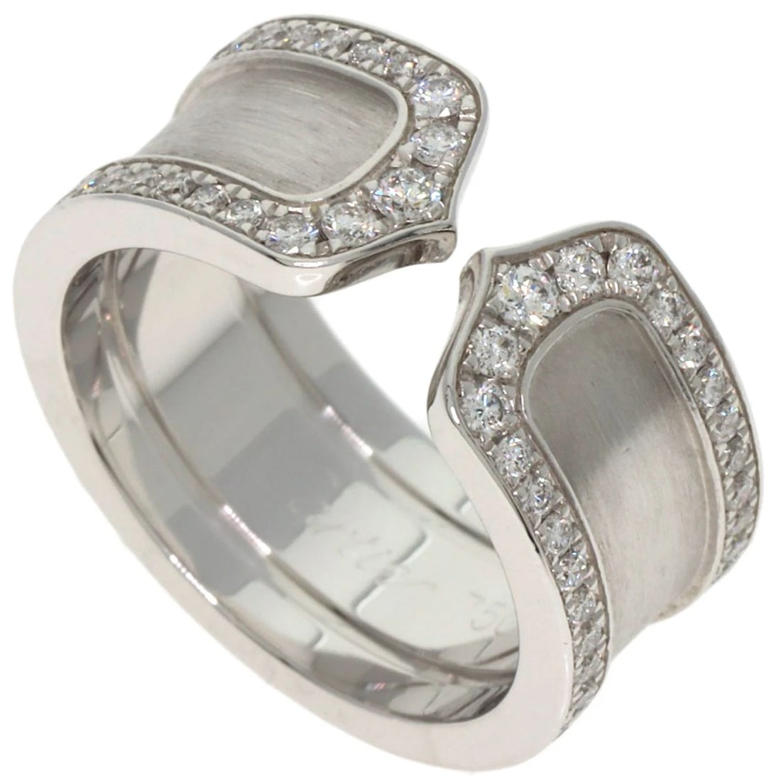 CARTIER C2 LM EDGE DIAMOND RING K18 WHITE GOLD: CARTIER C2 LM Edge Diamond Ring K18 White Gold Brand: CARTIER Type: Ring Material: K18 White Gold, Color: White Gold Size: 5.25(US) Accessories: None Accessories Notice: When purchasing pr