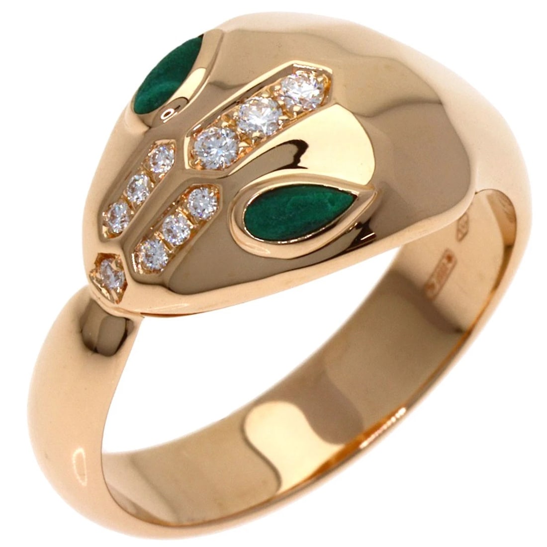 SERPENTI DIAMOND MALACHITE RING - 2