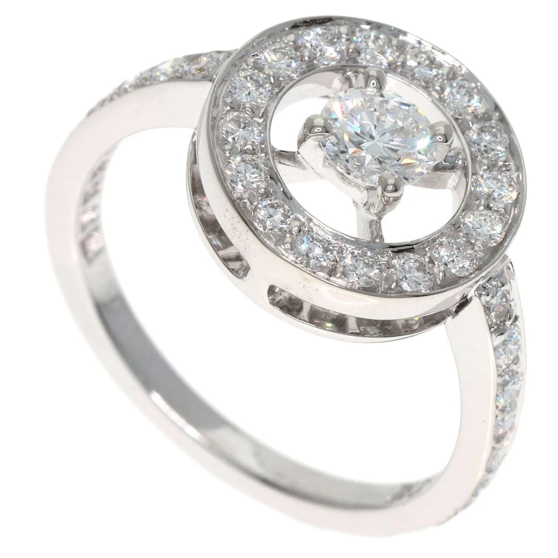 BOUCHERON AVALONDE DIAMOND RING: Boucheron Avalonde Diamond Ring Brand: Boucheron Type: Ring Material: K18 White Gold, Color: Silver Size: 5.25(US) Accessories: None Accessories Notice: When purchasing pre-owned goods, pl