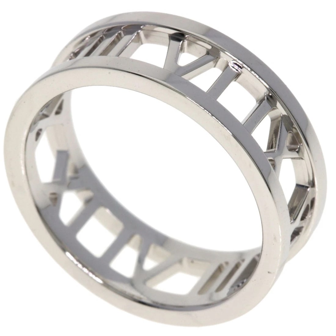 TIFFANY&CO. OPEN ATLAS RING K18 WHITE GOLD: TIFFANY&Co. Open atlas Ring K18 White Gold Brand: TIFFANY&Co. Type: Ring Material: K18 White Gold, Color: Silver Size: 7.25(US) Accessories: None Accessories Notice: When purchasing pre-owned