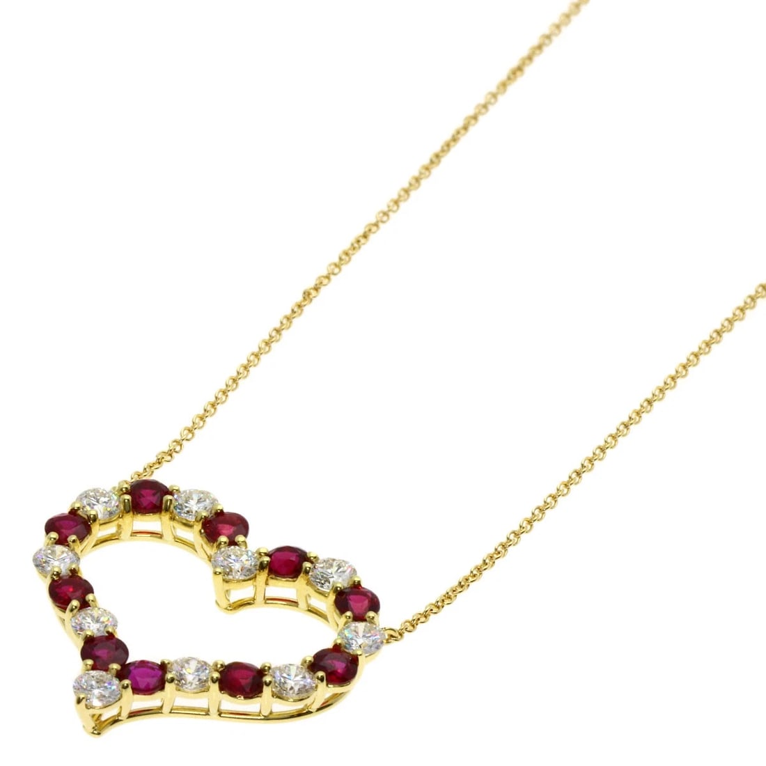 TIFFANY&CO. SENTIMENTAL HEART LARGE DIAMOND RUBY NECKLACE (1 of 7)