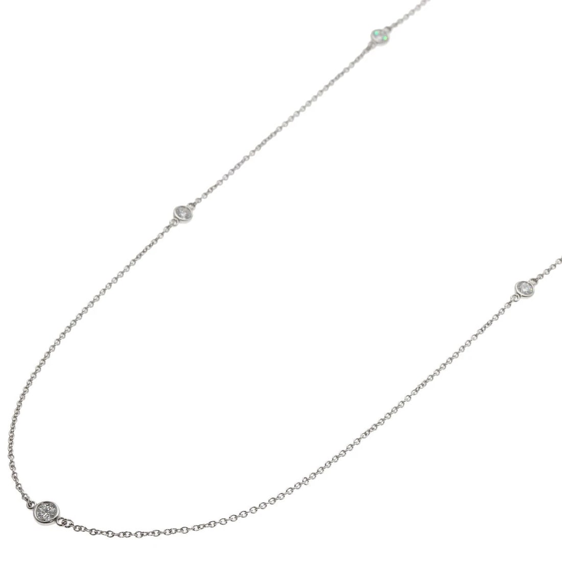 TIFFANY&CO. BY THE YARD DIAMOND NECKLACE PLATINUM PT950: TIFFANY&Co. By The Yard Diamond Necklace Platinum PT950 Brand: TIFFANY&Co. Type: Necklace Material: Platinum PT950, Color: Platinum Size: Size/Spec Chain Length:30.3inch/77cm Chain Width:0.5inch/1