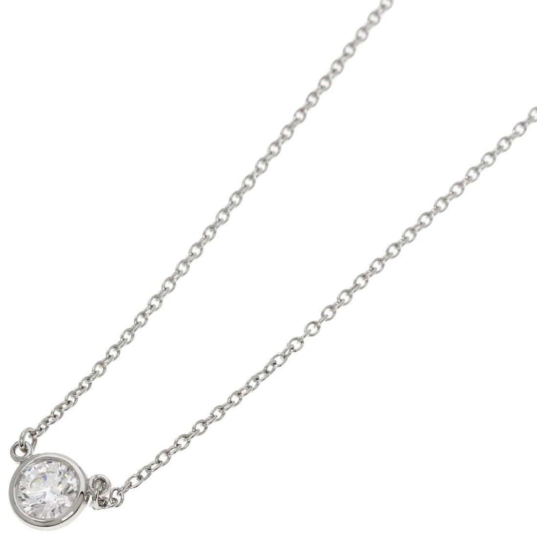 TIFFANY&CO. BY THE YARD 1P DIAMOND NECKLACE: TIFFANY&Co. By The Yard 1P Diamond Necklace Brand: TIFFANY&Co. Type: Necklace Material: Platinum PT950, Main Stone/Creation Natural Color: Silver Size: Chain Length:17.3inch/44cm Chain Width:0.4in