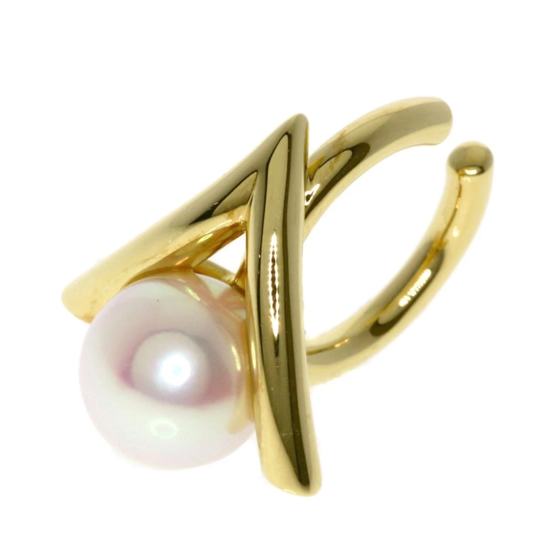 TASAKI DANGER CLAW AKOYA PEARL EAR CUFF EARRING: TASAKI Danger Claw Akoya Pearl Ear Cuff Earring Brand: TASAKI Type: Earring Material: K18 Yellow Gold, Main Stone/Creation Pearl Color: Gold Size: Stone Size:0.3inch/7mm Top