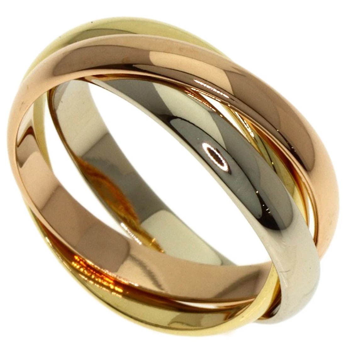 CARTIER TRINITY SM RING: CARTIER Trinity SM Ring Brand: CARTIER Type: Ring Material: K18 Yellow Gold, Color: Gold Size: 2.75(US) Accessories: None Accessories Notice: When purchasing pre-owned goods, please refer