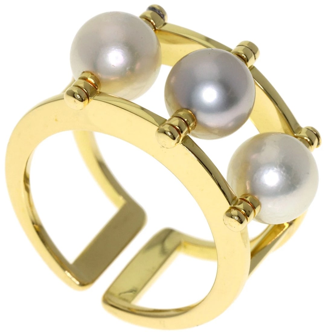 JAMES RIVIERE PEARL RING K18 YELLOW GOLD: James Riviere Pearl Ring K18 Yellow Gold Brand: SELECT JEWELRY Type: Ring Material: K18 Yellow Gold, Main Stone/Creation Pearl Color: Yellow Gold Size: 6.5(US) Accessories: None Accessorie