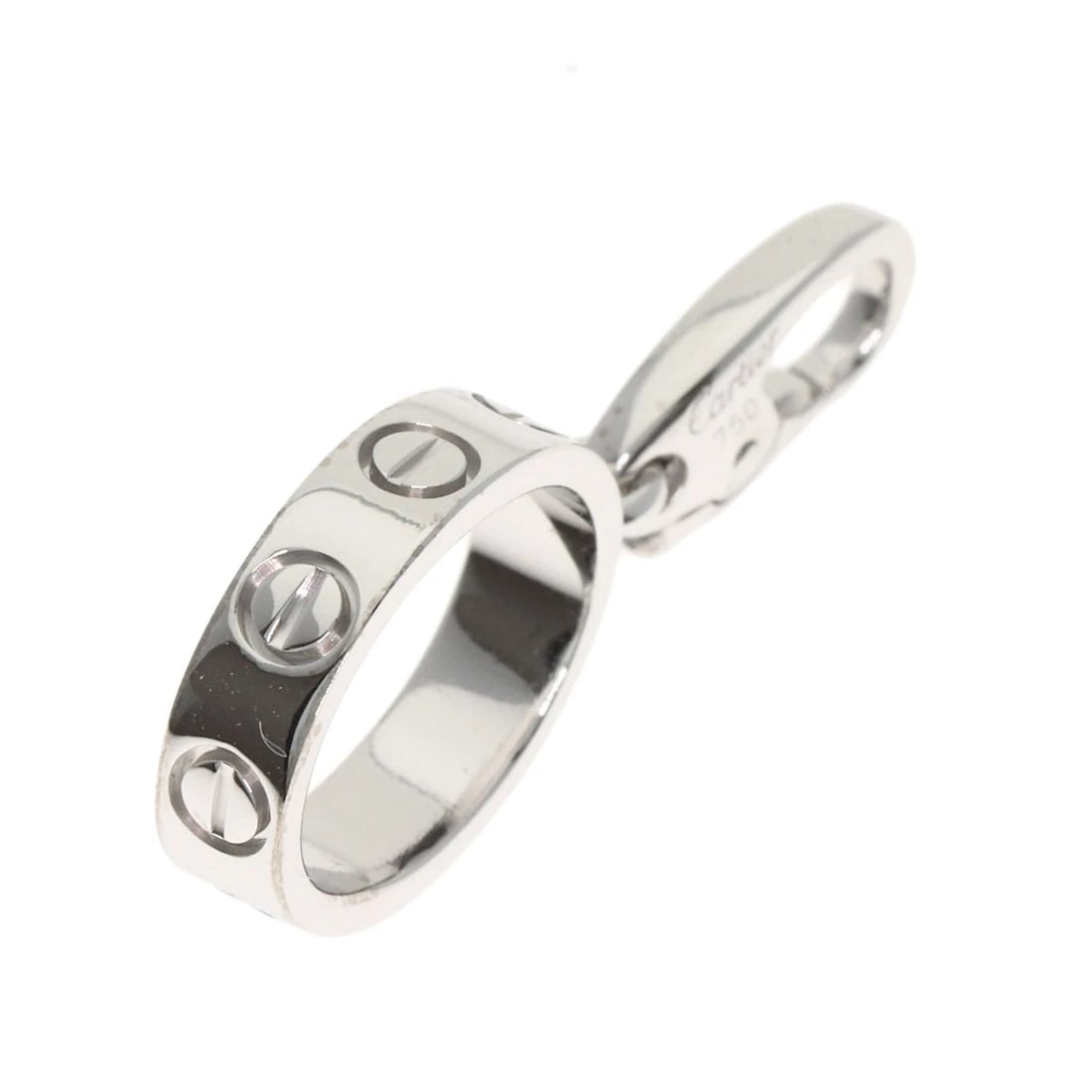 CARTIER BABY LOVE CHARM PENDANT TOP: CARTIER Baby love charm Pendant top Brand: CARTIER Type: Pendant top Material: K18 White Gold, Color: Silver Size: Top Size:0.5inch/13.8x3.3x11.5mm Accessories: None Accessories Notice: Wh