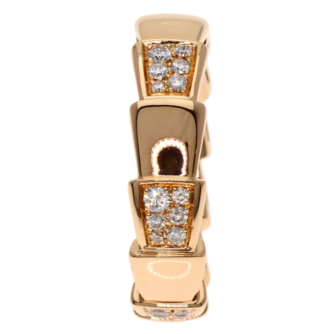 BVLGARI SERPENTI VIPER DIAMOND RING K18 PINK GOLD (1 of 2)