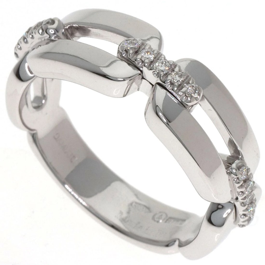 DAMIAN DIAMOND RING K18 WHITE GOLD: Damian Diamond Ring K18 White Gold Brand: Damiani Type: Ring Material: K18 White Gold, Main Stone/Creation Natural Color: Silver Size: 6.5(US) Accessories: None Accessories Notice: When pu