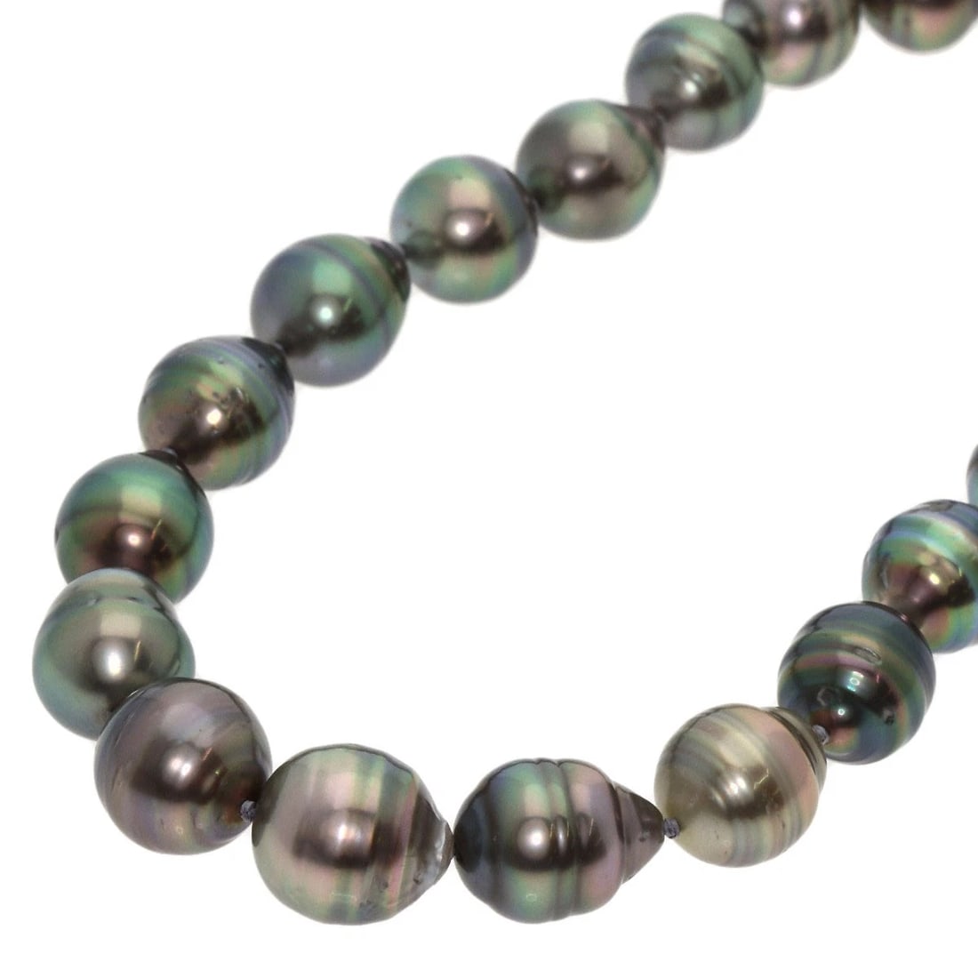 TASAKI BAROQUE BLACK PEARL NECKLACE SILVER (1 of 4)