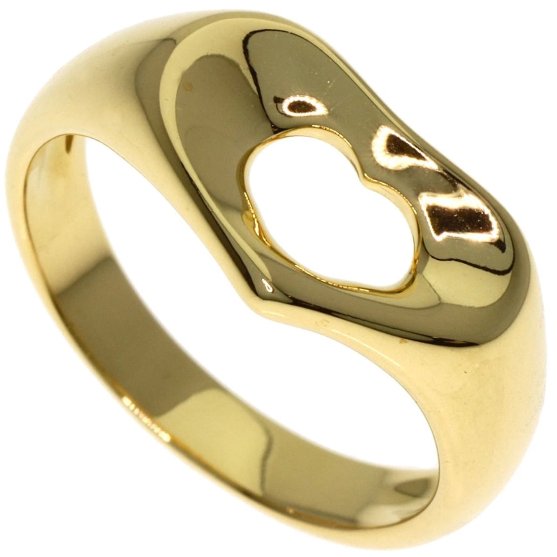 TIFFANY&CO. OPEN HEART RING K18 YELLOW GOLD: TIFFANY&Co. Open heart Ring K18 Yellow Gold Brand: TIFFANY&Co. Type: Ring Material: K18 Yellow Gold, Color: Yellow Gold Size: 5(US) Accessories: None Accessories Notice: When purchasing pr