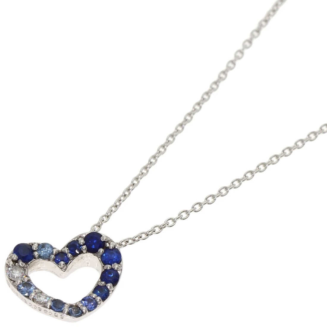 PONTE VECCHIO HEART SAPPHIRE DIAMOND NECKLACE (1 of 4)
